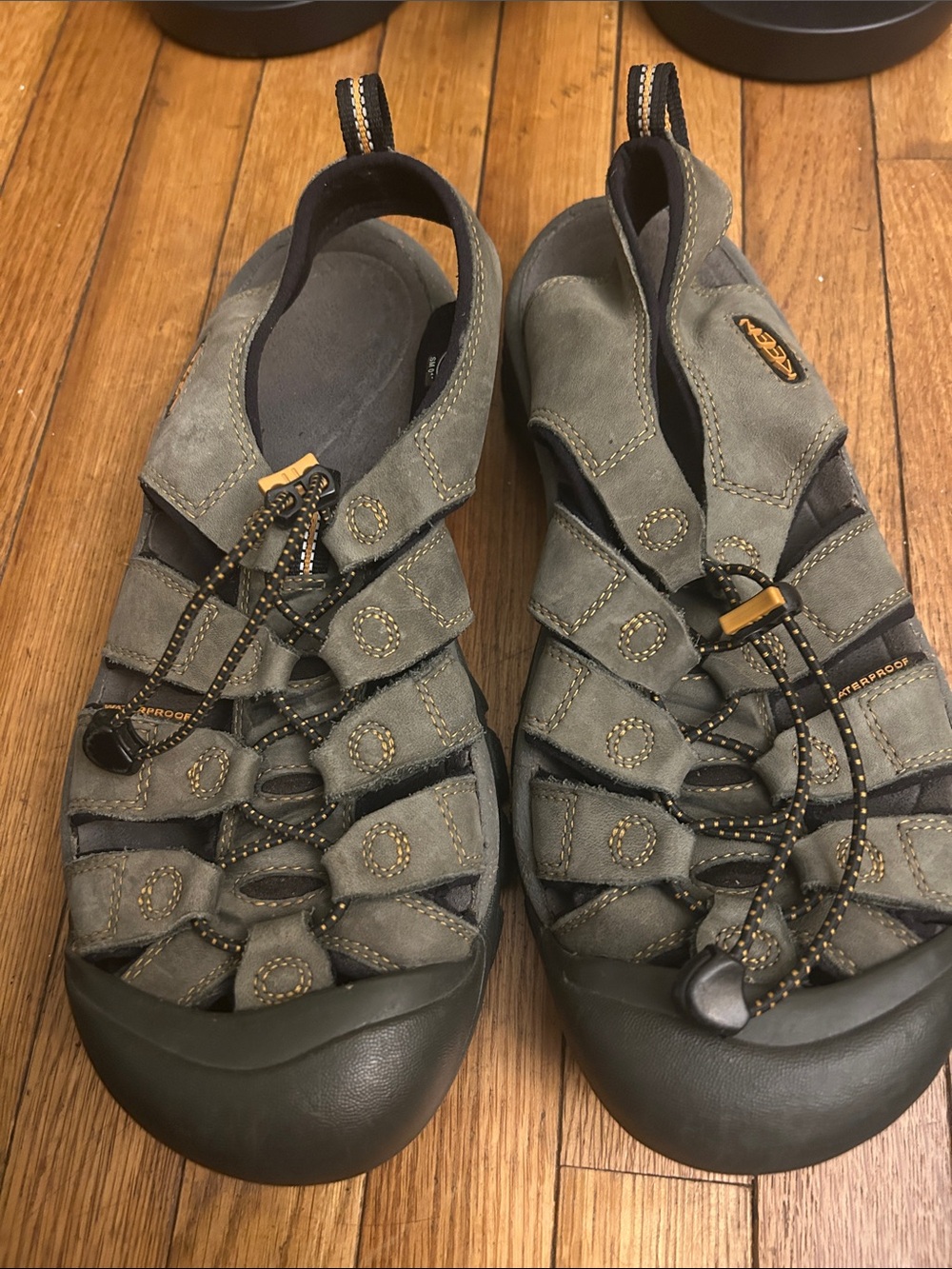 Men’s size 11 Keen  Grey and Black Waterproof Hiking Sandals
